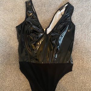 PLT vinylplunge sleeveless bodysuit